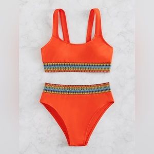 Orange Bikini High Waisted